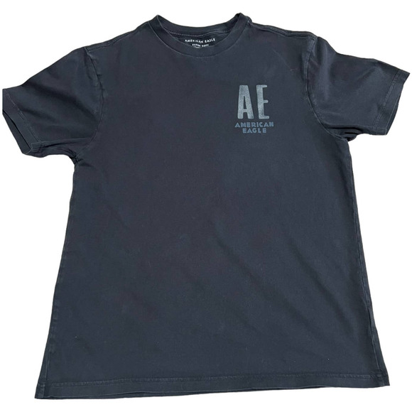 American Eagle Outfitters Other - American Eagle Black Crew Neck Super Soft Logo T-Shirt, Size M